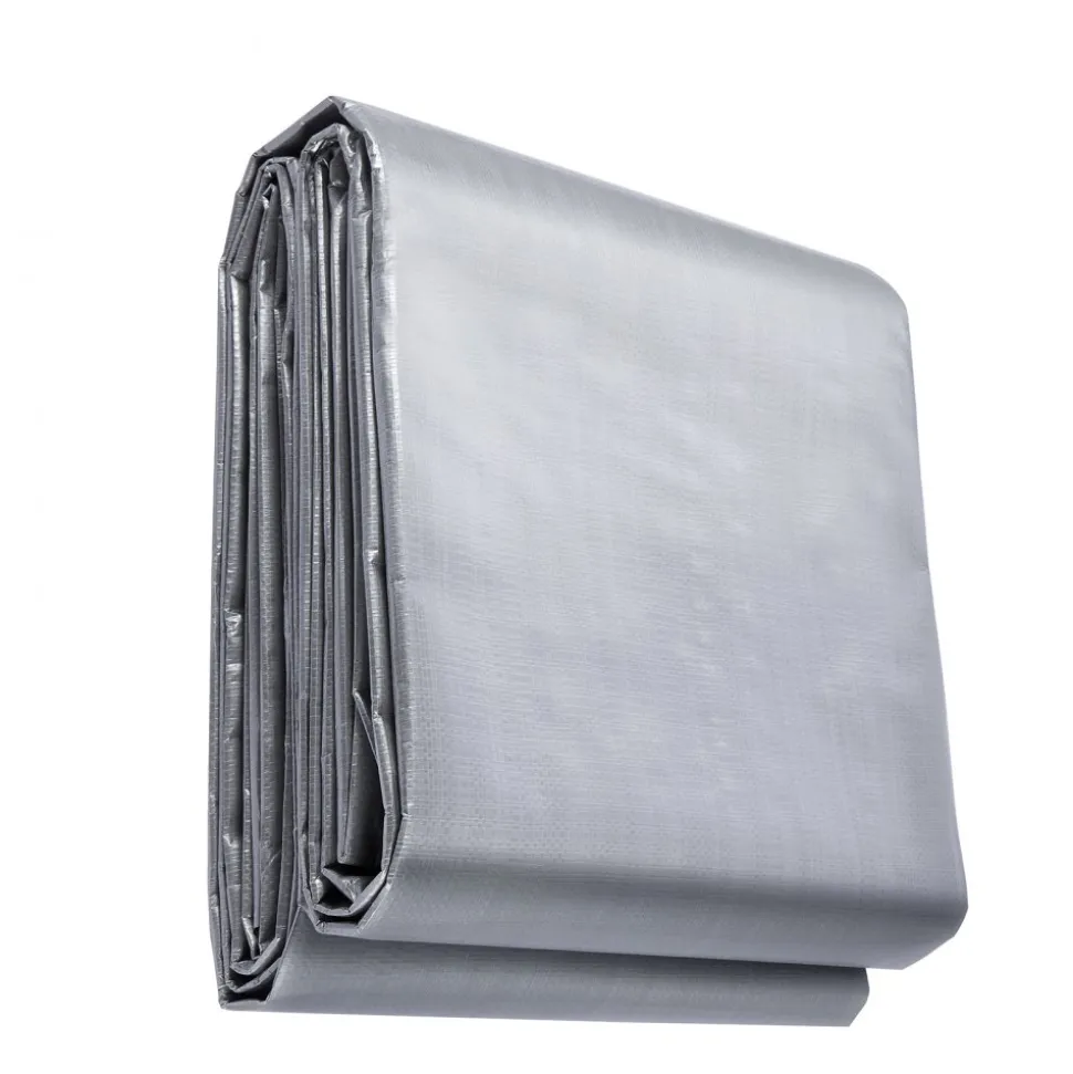 VEVOR Tarp Heavy Duty Waterproof 20x30 ft, Plastic Poly Tarp Cover 10 Mil, Multi Purpose Tear UV and Temperature Resistant Outdoor Tarpaulin with High Durability Reinforced Grommets (Silver/Brown)