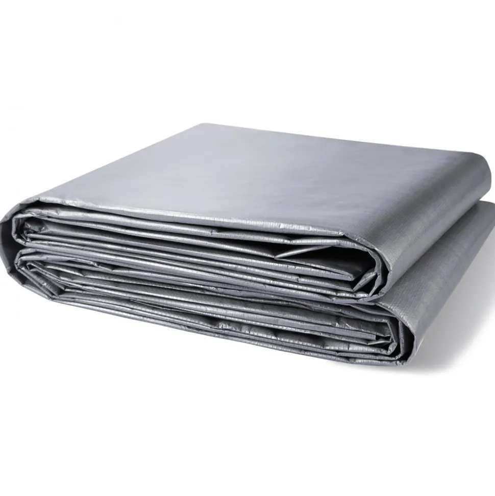 VEVOR Tarp Heavy Duty Waterproof 20x30 ft, Plastic Poly Tarp Cover 10 Mil, Multi Purpose Tear UV and Temperature Resistant Outdoor Tarpaulin with High Durability Reinforced Grommets (Silver/Brown)