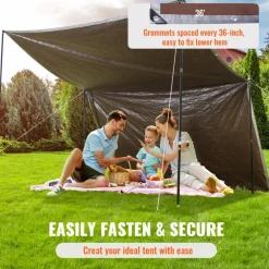 VEVOR Tarp Waterproof 16x20 ft, Plastic Poly Tarp Cover 10 Mil, Multi Purpose Tear UV and Temperature Resistant Outdoor Tarpaulin with High Durability Reinforced Grommets (Silver/Brown)
