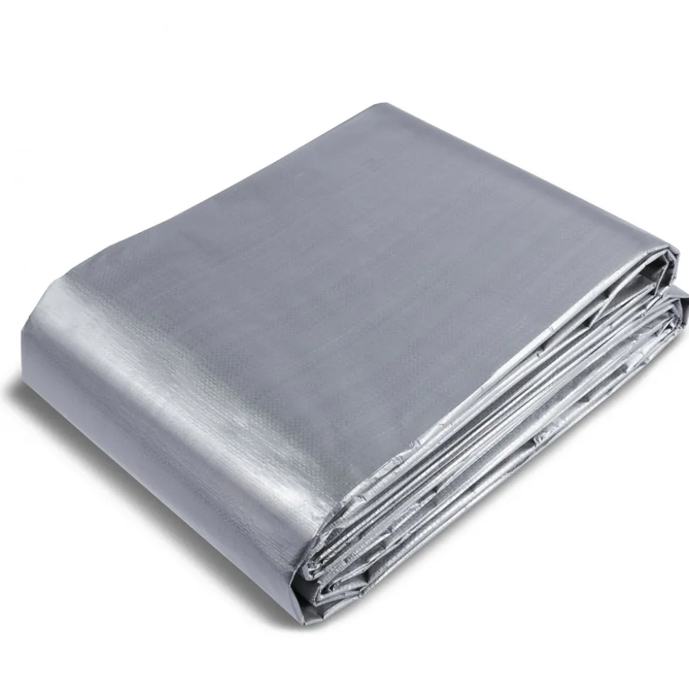 VEVOR Tarp Waterproof 16x20 ft, Plastic Poly Tarp Cover 10 Mil, Multi Purpose Tear UV and Temperature Resistant Outdoor Tarpaulin with High Durability Reinforced Grommets (Silver/Brown)