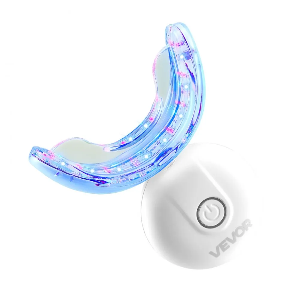 VEVOR Teeth Whitening Kit with LED Light, 32 LED Accelerator Lights, Whitening Gel Syringe, Desensitizing Gel, and U-Shaped Tray, Wireless Portable Kit Fast and Effectively Removes Stubborn Stains
