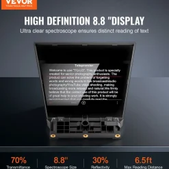 VEVOR Teleprompter, 8" Aluminum Alloy, Desktop Prompter with Adjustable Spectroscope, Remote Control, for YouTube, Twitch, Zoom, Supports DSLR/Webcam/Smartphone, for Video Recording/Live Streaming