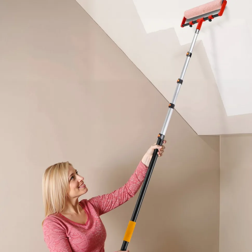 VEVOR Telescopic Extension Pole, 4.66-19 FT Multi-Purpose Extendable Pole, Sturdy Aluminum Alloy Paint Pole Extension with Flip-Lock Design, High Reach Roller Stick for Painting, Dusting and Cleaning