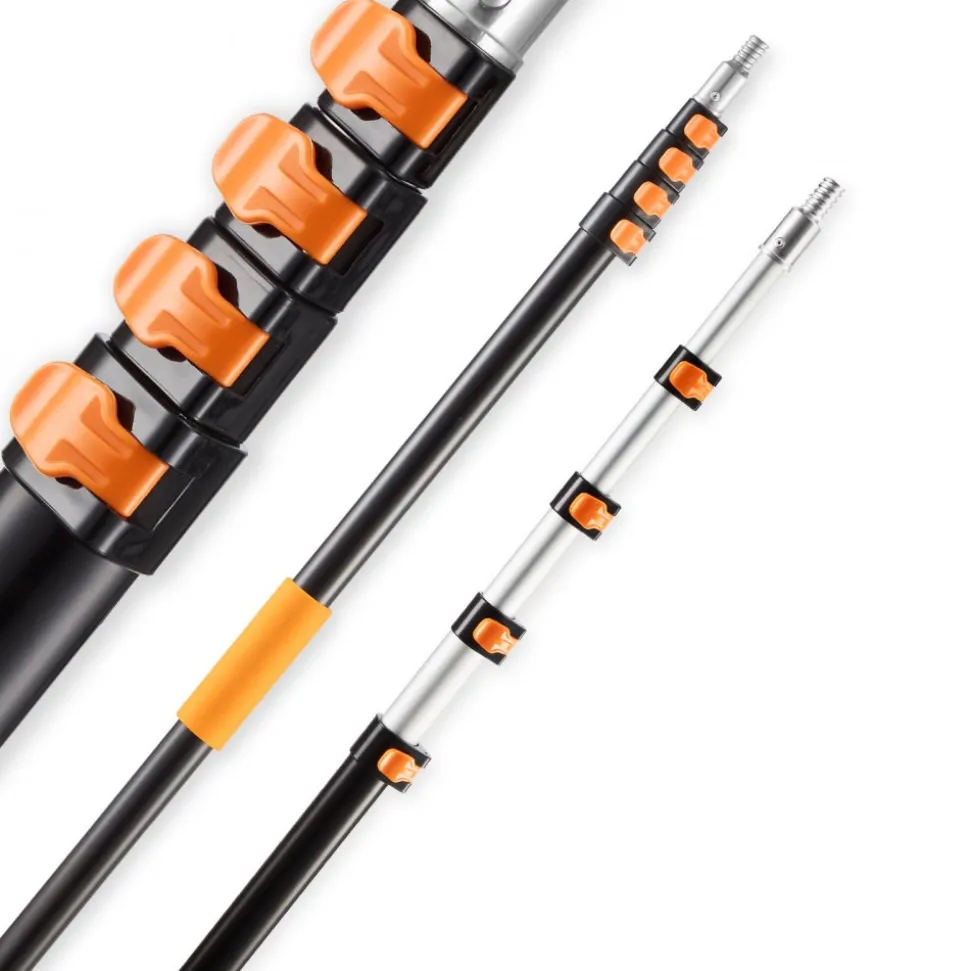 VEVOR Telescopic Extension Pole, 4.66-19 FT Multi-Purpose Extendable Pole, Sturdy Aluminum Alloy Paint Pole Extension with Flip-Lock Design, High Reach Roller Stick for Painting, Dusting and Cleaning