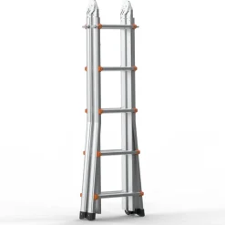 VEVOR Telescoping Ladder A Frame, 17 FT Compact Aluminum Extension Ladder, Multi-Function Portable Collapsible RV Ladder, Telescopic Ladder for Homework Stairs Indoor Outdoor Roof, 330lb Load