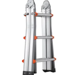 VEVOR Telescoping Ladder A Frame, 9.5 FT Compact Aluminum Extension Ladder, Multi-Function Portable Collapsible RV Ladder, Telescopic Ladder for Homework Stairs Indoor Outdoor Roof, 330lb Load