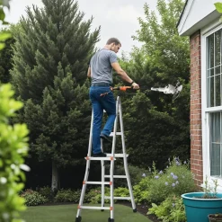 VEVOR Telescoping Ladder A Frame, 11 FT Compact Aluminum Extension Ladder, Multi-Function Portable Collapsible RV Ladder, Telescopic Ladder for Homework Stairs Indoor Outdoor Roof, 330lb Load