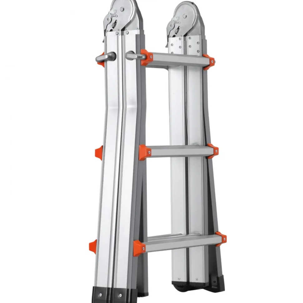 VEVOR Telescoping Ladder A Frame, 11 FT Compact Aluminum Extension Ladder, Multi-Function Portable Collapsible RV Ladder, Telescopic Ladder for Homework Stairs Indoor Outdoor Roof, 330lb Load