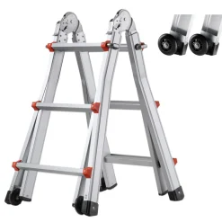 VEVOR Telescoping Ladder A Frame, 11 FT Compact Aluminum Extension Ladder, Multi-Function Portable Collapsible RV Ladder, Telescopic Ladder for Homework Stairs Indoor Outdoor Roof, 330lb Load
