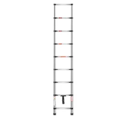 VEVOR Telescoping Ladder, 8.5ft Stainless Steel Lightweight Extension Ladder, Multi-Button Retraction Collapsible Ladders, 330LBS Capacity & Non-Slip Feet, Portable 9-Step Ladders for Home, RV, Loft