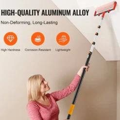 VEVOR Telescoping Pole, 6 to 24 FT Pole, Extension Multi-Purpose Pole, Sturdy Aluminum Alloy Paint Extendable Pole with Flip-Lock Design, Telescopic Pole for Painting, Dusting and Cleaning