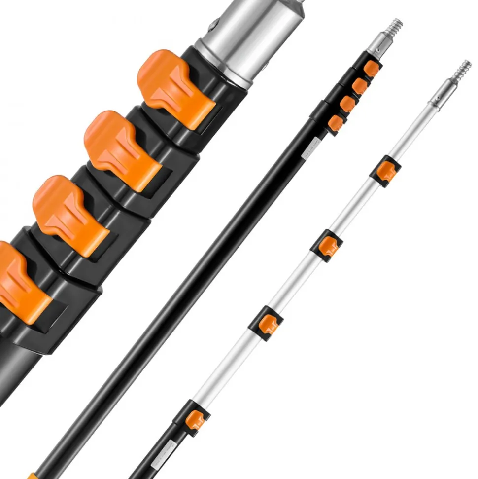 VEVOR Telescoping Pole, 6 to 24 FT Pole, Extension Multi-Purpose Pole, Sturdy Aluminum Alloy Paint Extendable Pole with Flip-Lock Design, Telescopic Pole for Painting, Dusting and Cleaning