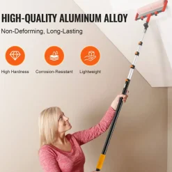 VEVOR Telescoping Pole, 7 to 30 FT Pole, Extension Multi-Purpose Pole, Sturdy Aluminum Alloy Paint Extendable Pole with Flip-Lock Design, Telescopic Pole for Painting, Dusting and Cleaning