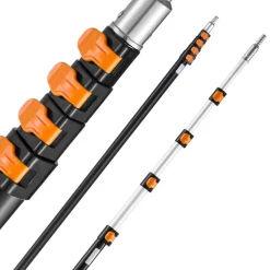 VEVOR Telescoping Pole, 7 to 30 FT Pole, Extension Multi-Purpose Pole, Sturdy Aluminum Alloy Paint Extendable Pole with Flip-Lock Design, Telescopic Pole for Painting, Dusting and Cleaning