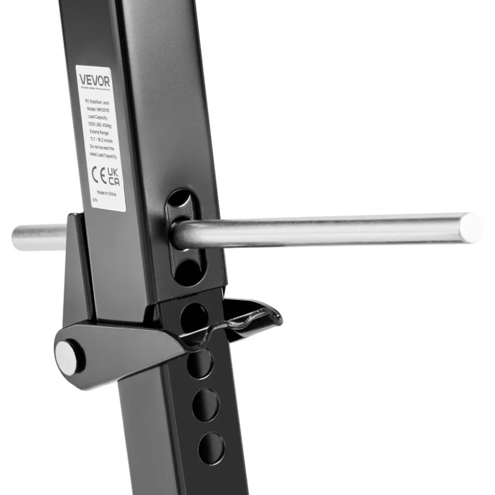 VEVOR Telescoping Stabilizer Jack, 2PCS Telescoping Folding Trailer Jack, Trailer Swing Down Stabilizer Jack for RV Trailer, Supports 1000lbs Capacity Each, Adjustable from 11.7 inch to 18.2 inch