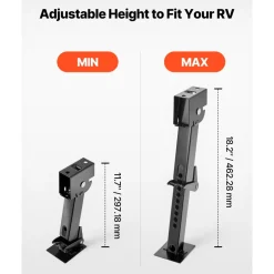 VEVOR Telescoping Stabilizer Jack, 2PCS Telescoping Folding Trailer Jack, Trailer Swing Down Stabilizer Jack for RV Trailer, Supports 1000lbs Capacity Each, Adjustable from 11.7 inch to 18.2 inch