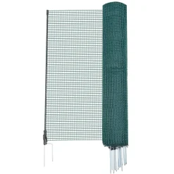 VEVOR Temporary Fence with Posts, 3 x 49.2 FT Plastic Mesh Fencing, Garden Safety Fences Netting with Double-Spike Stakes & Guy Ropes, Temporary Fence for Dogs, Chickens, Plants, Outdoor Yards
