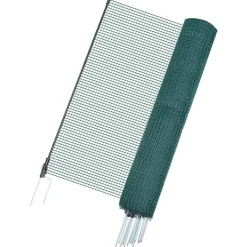 VEVOR Temporary Fence with Posts, 3 x 49.2 FT Plastic Mesh Fencing, Garden Safety Fences Netting with Double-Spike Stakes & Guy Ropes, Temporary Fence for Dogs, Chickens, Plants, Outdoor Yards