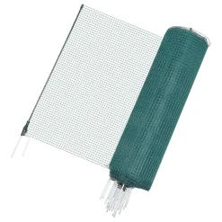 VEVOR Temporary Fence with Posts, 3 x 164 FT Plastic Mesh Fencing, Garden Safety Fences Netting with Double-Spike Stakes & Guy Ropes, Temporary Fence for Dogs, Chickens, Plants, Outdoor Yards