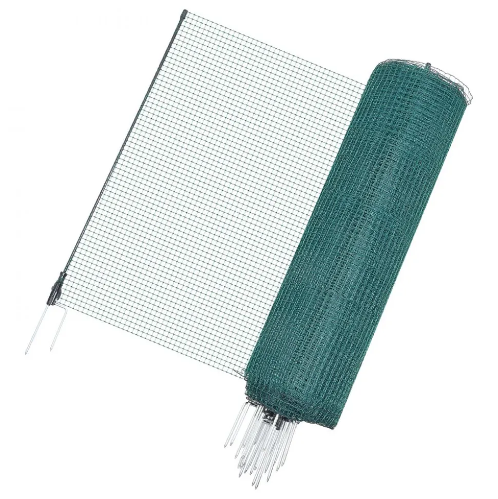 VEVOR Temporary Fence with Posts, 3 x 164 FT Plastic Mesh Fencing, Garden Safety Fences Netting with Double-Spike Stakes & Guy Ropes, Temporary Fence for Dogs, Chickens, Plants, Outdoor Yards