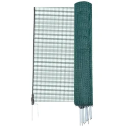 VEVOR Temporary Fence with Posts, 3.9 x 49.2 FT Plastic Mesh Fencing, Garden Safety Fences Netting with Double-Spike Stakes & Guy Ropes, Temporary Fence for Dogs, Chickens, Plants, Outdoor Yards