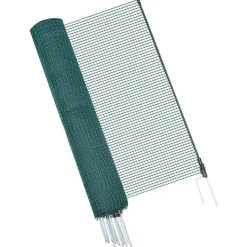 VEVOR Temporary Fence with Posts, 3.9 x 49.2 FT Plastic Mesh Fencing, Garden Safety Fences Netting with Double-Spike Stakes & Guy Ropes, Temporary Fence for Dogs, Chickens, Plants, Outdoor Yards