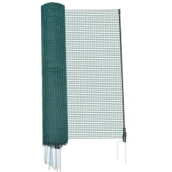 VEVOR Temporary Fence with Posts, 3.9 x 49.2 FT Plastic Mesh Fencing, Garden Safety Fences Netting with Double-Spike Stakes & Guy Ropes, Temporary Fence for Dogs, Chickens, Plants, Outdoor Yards
