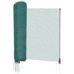 VEVOR Temporary Fence with Posts, 3 x 98.4 FT Plastic Mesh Fencing, Garden Safety Fences Netting with Double-Spike Stakes & Guy Ropes, Temporary Fence for Dogs, Chickens, Plants, Outdoor Yards