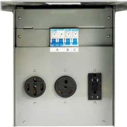 VEVOR Temporary Power Outlet Panel, 125/250V, RV Power Outlet Box with a 20/30/50 Amp Receptacle Installed, NEMA 14-50R / NEMA TT-30R / 15A GFCI for RV Camper Trailer Motorhome
