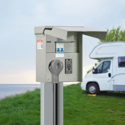 VEVOR Temporary Power Outlet Panel, 20 30 Amp, RV EV Electrical Outlet Panel with NEMA 30 Amp GFCI 20 Amp Receptacle Installed, Pre-Wired IP54 Weatherproof Box, for RV Camper Car Travel Motorhome