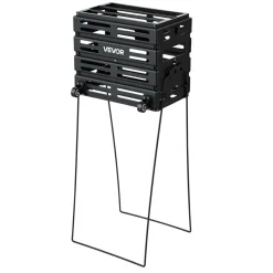 VEVOR Tennis Ball Hopper, Holds 175 Tennis Balls or 290 Pickleballs, Foldable Pickleball Basket Cart with Wheels for Easy Pick Up, Portable Baseball Cart Caddy with Storage Bag, for Training Coaching