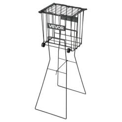 VEVOR Tennis Ball Hopper, Holds 150 Tennis Balls, Foldable Pickleball Basket Cart with Wheels for Easy Pick Up, Lightweight Aluminum Alloy, Portable Pickleball Caddy with Storage Bag, for Training