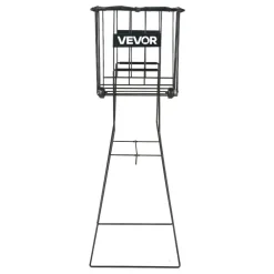 VEVOR Tennis Ball Hopper, Holds 150 Tennis Balls, Foldable Pickleball Basket Cart with Wheels for Easy Pick Up, Lightweight Aluminum Alloy, Portable Pickleball Caddy with Storage Bag, for Training