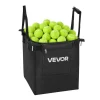 VEVOR Tennis Ball Hopper, Holds 200 Tennis Balls, Foldable Pickleball Basket Cart with Wheels for Easy Pick Up, Stainless Steel Portable Pickleball Cart Caddy with Storage Bag, for Training Teaching