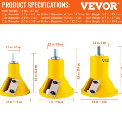 VEVOR Tenon Cutter, 1"/25.4mm & 1.5"/38mm & 2"/50.8mm, Premium Aluminum & Steel Log Furniture Cutter, with Dual Straight Blades & Button Screws Home Master Kit, Commercial Starter’s Tool for Home D