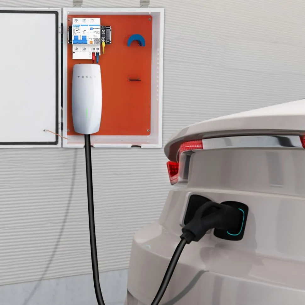 VEVOR Tesla Charger Station Box, 28'' x 20'' x 10'', Outdoor Cable Box Charging Box Cable Organizer, IP32 Waterproof Dustproof Cool Roll Steel Electrical Enclosure Box, for Tesla Wall Connector
