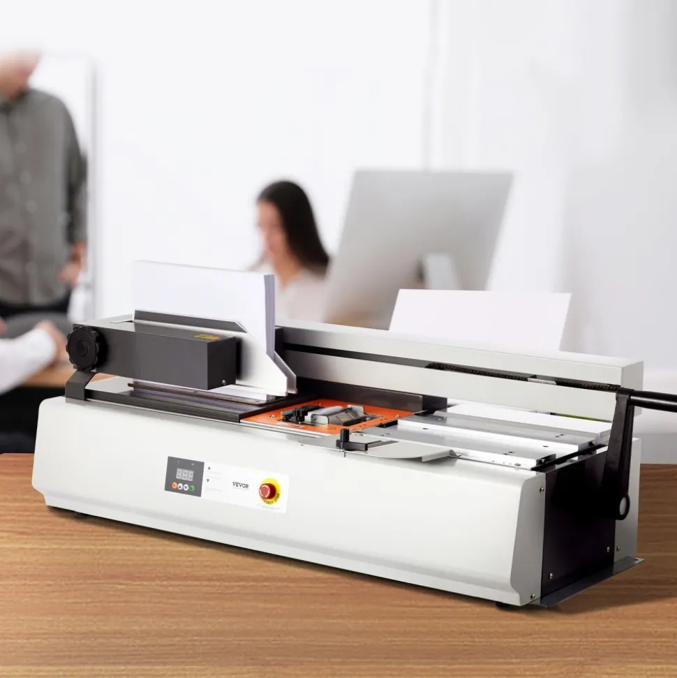 VEVOR Thermal Binding Machine, 400 Sheets Capacity Hot Glue Binding Machine, Thermal Book Binder 40mm Binding Thickness A3(Short Edge)/A4/A5 Document