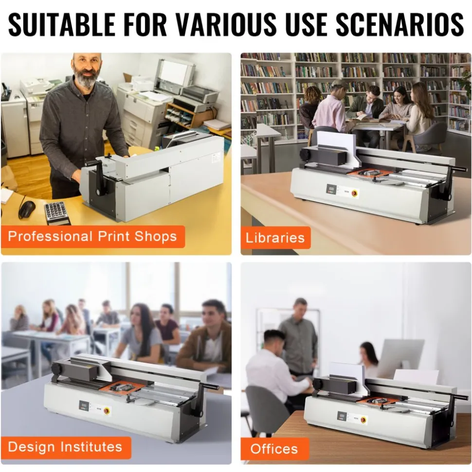 VEVOR Thermal Binding Machine, 400 Sheets Capacity Hot Glue Binding Machine, Thermal Book Binder 40mm Binding Thickness A3(Short Edge)/A4/A5 Document