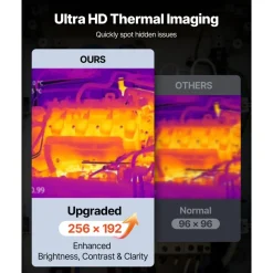 VEVOR Thermal Camera, 256 x 192 IR Resolution, Handheld Thermal Imaging Camera with 2MP Visual Camera, 25HZ Refresh Rate Infrared Imager with 3.5-Inch Touch Screen, -4°F to 1022°F, WIFI Supported