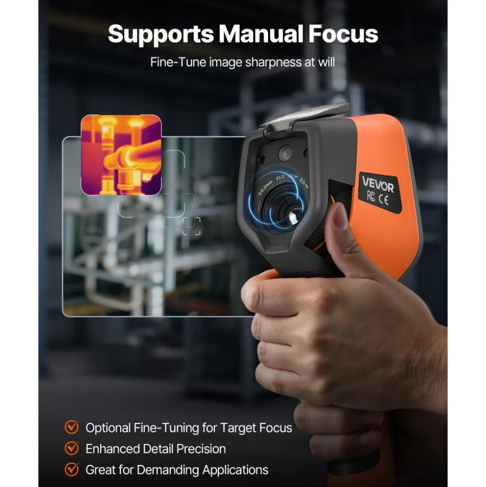 VEVOR Thermal Camera, 384 x 288 IR Resolution, Handheld Thermal Imaging Camera with 5MP Visual Camera, 30HZ Refresh Rate Infrared Imager with 3.5-Inch Touch Screen, -4°F to 1022°F, WIFI Supported