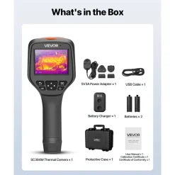 VEVOR Thermal Camera, 384 x 288 IR Resolution, Handheld Thermal Imaging Camera with 5MP Visual Camera, 30HZ Refresh Rate Infrared Imager with 3.5-Inch Touch Screen, -4°F to 1022°F, WIFI Supported