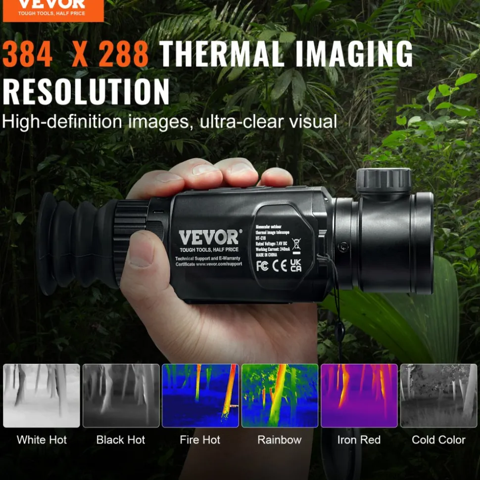 VEVOR Thermal Imager Monocular Hunting Imaging Telescope 1X -8X Zoom 0.39" OLED Scrren