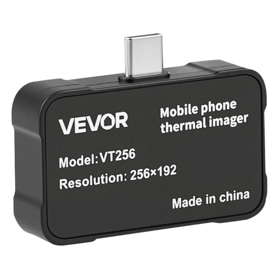 VEVOR Thermal Imaging Camera for Android, 512 x 384 TISR Super Resolution, 25HZ Refresh Rate Infrared Thermal Imager for Smartphone Tablet, 256 x 192 IR Resolution, -4°F to 1022°F & 15 Color Palettes
