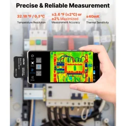 VEVOR Thermal Imaging Camera for Android, 512 x 384 TISR Super Resolution, 25HZ Refresh Rate Infrared Thermal Imager for Smartphone Tablet, 256 x 192 IR Resolution, -4°F to 1022°F & 15 Color Palettes