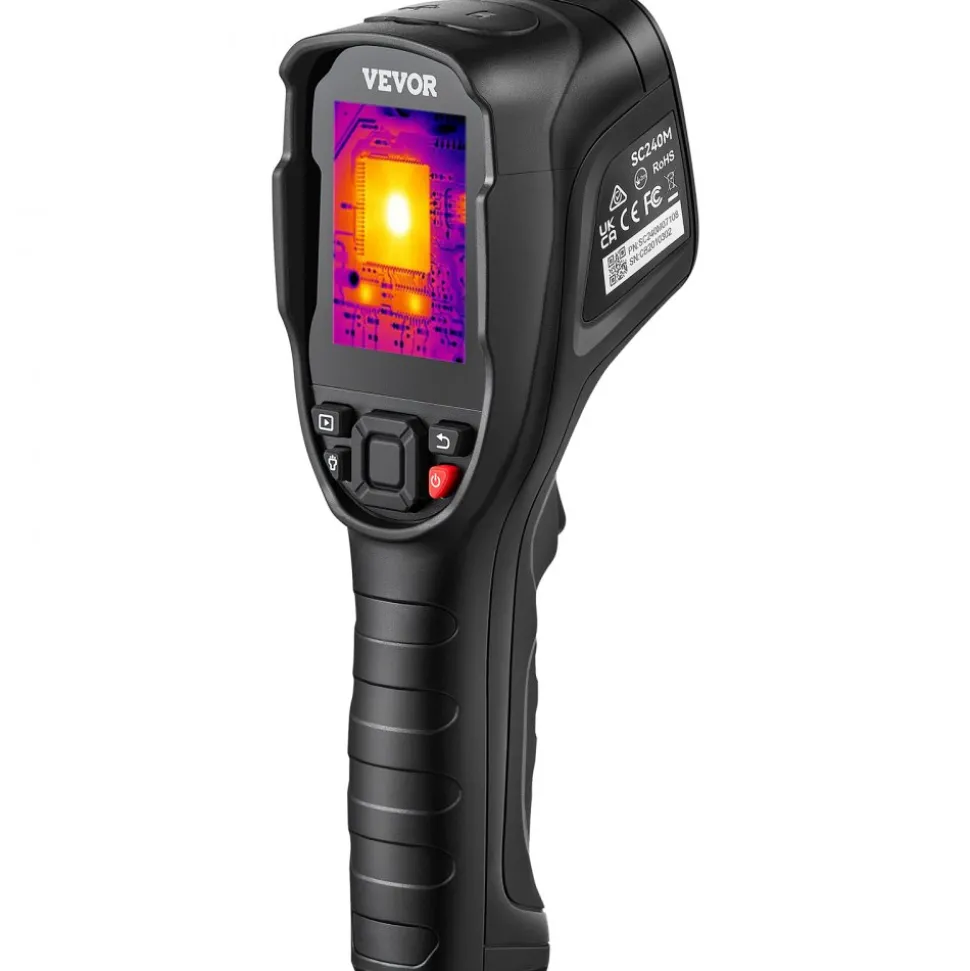 VEVOR Thermal Imaging Camera, 320 x 240 Pixels Super Resolution with 2MP Visual Camera, 25Hz Refresh Rate Infrared Camera with -4℉~1022℉ Temp, 64G SD Card and Rechargeable Li-ion Battery