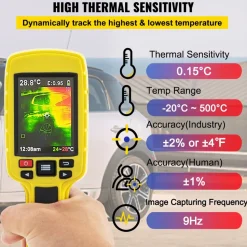 VEVOR Thermal Imaging Camera, 60x60 (3600 Pixels) IR Resolution Infrared Camera with 2.8