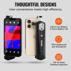 VEVOR Thermal Imaging Camera for Android & IOS, 256 x 192 IR High Resolution, Wireless Infrared Thermal Imager with WiFi & Visual Camera, 25Hz Refresh Rate Thermal Camera for Smartphone, -4°F-1022°F