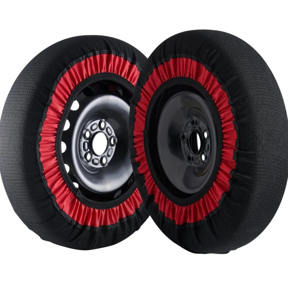 VEVOR Thickened Snow Socks for Tires, Polyester Fiber Tire Socks with Elastic Straps, Snow Traction Tire Cover for Car, SUV, Pickup and Truck (Pack of 2)-Extra Large