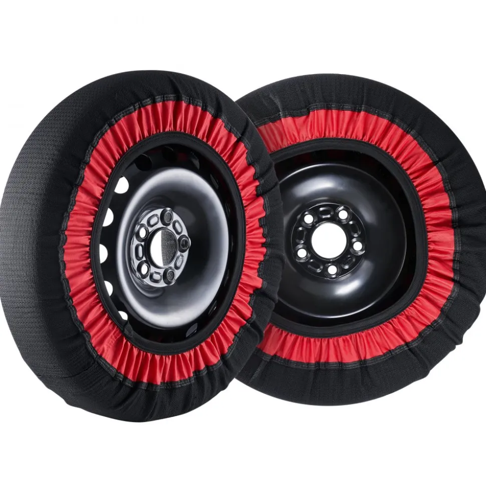VEVOR Thickened Snow Socks for Tires, Polyester Fiber Tire Socks with Elastic Straps, Snow Traction Tire Cover for Car, SUV, Pickup and Truck (Pack of 2)-Extra Large
