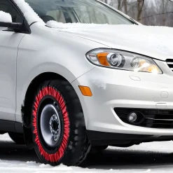VEVOR Thickened Snow Socks for Tires, Polyester Fiber Tire Socks with Elastic Straps, Snow Traction Tire Cover for Car, SUV, Pickup and Truck (Pack of 2)-Extra Large